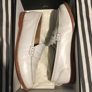 White Jcrew Penny Loafers